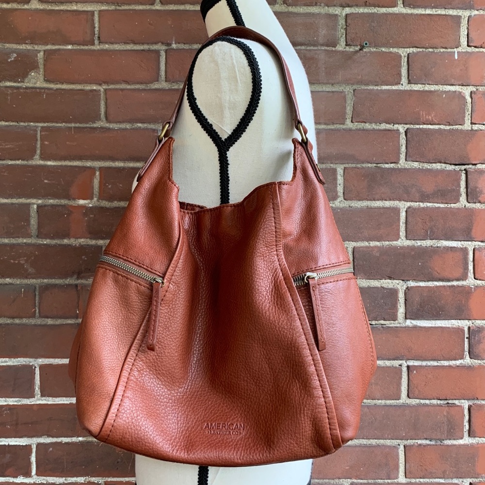American Leather Co. brown leather purse